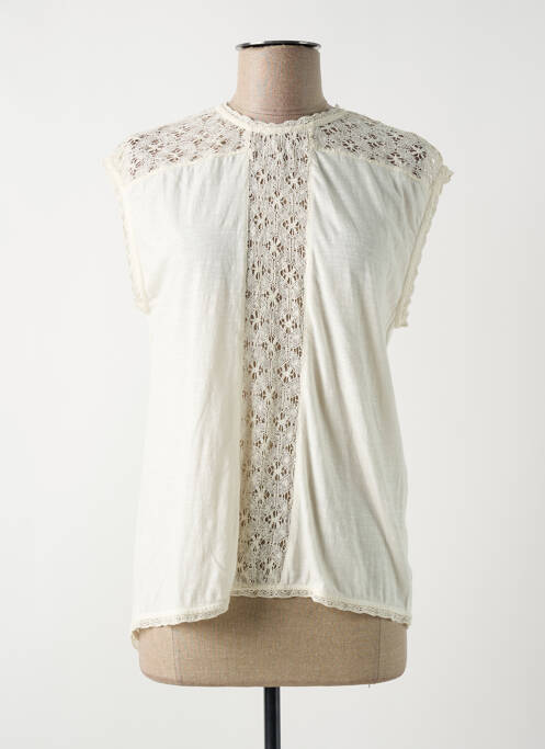 T-shirt stretch manches courtes beige SWILDENS femme