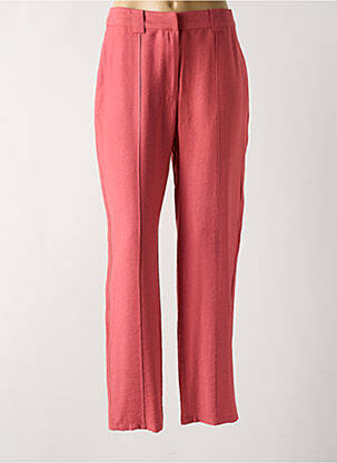 Pantalon droit fermeture zippée sous rabat avec crochet rose DES PETITS HAUTS femme