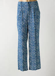 Pantalon droit fermeture zippée sous rabat boutonné bleu HARRIS WILSON femme