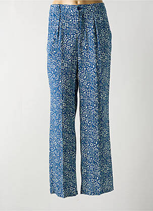 Pantalon droit fermeture zippée sous rabat boutonné bleu HARRIS WILSON femme