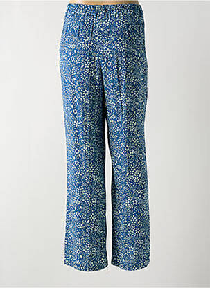Pantalon droit fermeture zippée sous rabat boutonné bleu HARRIS WILSON femme