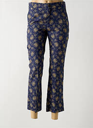 Pantalon 7/8 fermeture zippée sous rabat boutonné bleu SOEUR femme