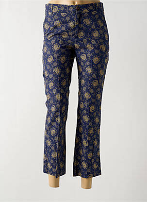 Pantalon 7/8 fermeture zippée sous rabat boutonné bleu SOEUR femme