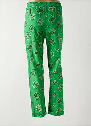 Pantalon 7/8 taille élastique vert SWILDENS femme