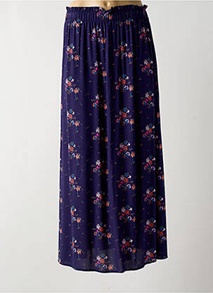 Jupe mi-longue taille élastique bleu DES PETITS HAUTS femme