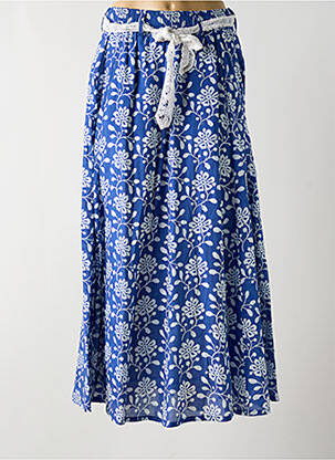 Jupe longue imprimé fantaisie bleu SWILDENS femme