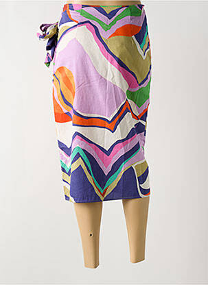 Jupe mi-longue fermeture zip latéral violet BELLEROSE femme