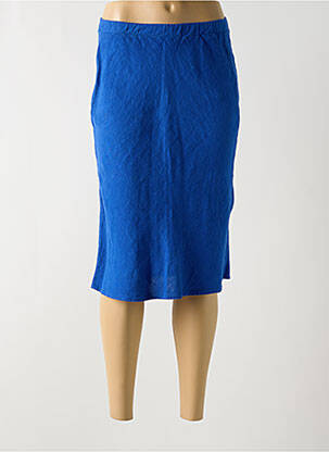 Jupe mi-longue coupe droite bleu HARTFORD femme
