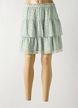 Jupe courte taille élastique vert INDI & COLD femme