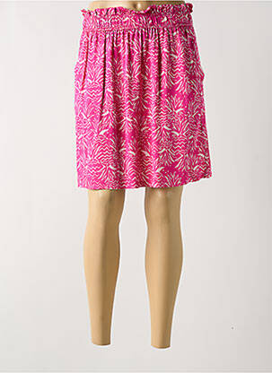 Jupe courte taille élastique rose DES PETITS HAUTS femme