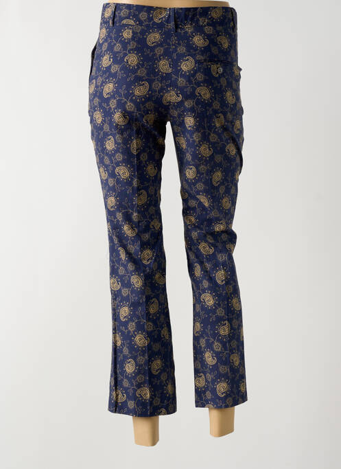 Pantalon 7/8 fermeture zippée sous rabat boutonné bleu SOEUR femme