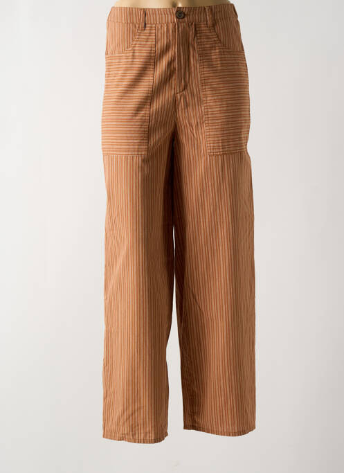 Pantalon droit fermeture zippée sous rabat boutonné marron HARRIS WILSON femme