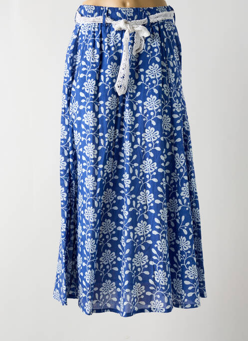 Jupe longue imprimé fantaisie bleu SWILDENS femme