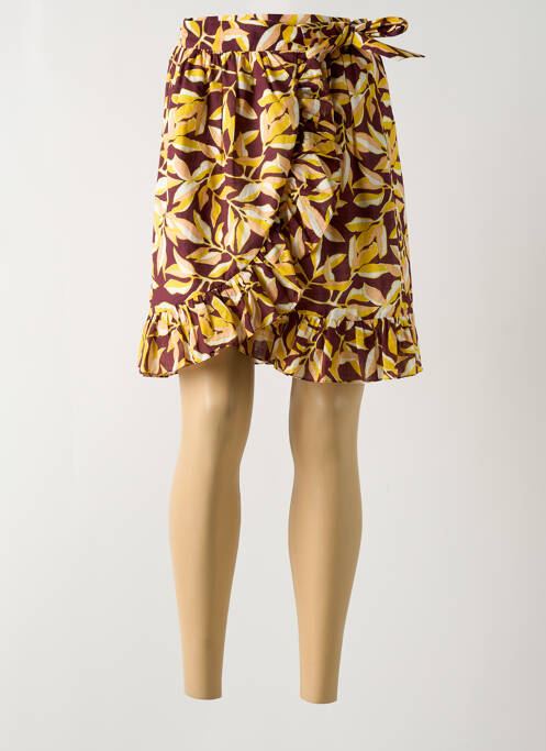 Jupe courte coupe droite marron SOEUR femme