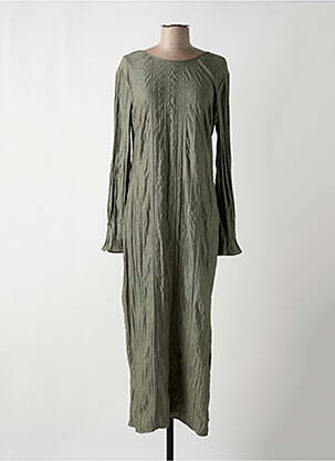 Robe longue manches dos nu manches longues vert SAMSOE & SAMSOE femme