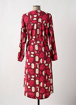 Robe mi-longue imprimé fantaisie manches longues rose WHITE STUFF femme