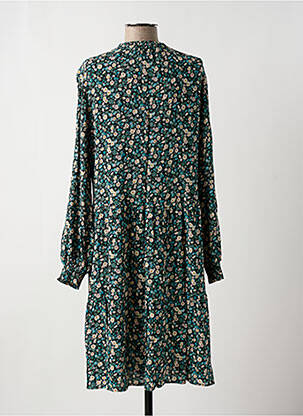 Robe mi-longue imprimé fleurs manches longues bleu OUI femme