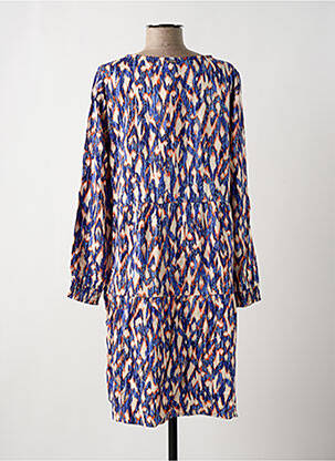 Robe mi-longue imprimé fantaisie manches longues bleu STREET ONE femme