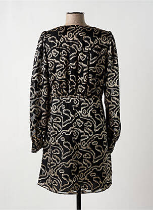 Robe courte coupe évasée manches longues noir BERENICE femme
