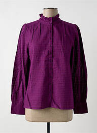 Chemisier coupe droite manches longues violet JOLIE JOLIE PAR PETITE MENDIGOTE femme