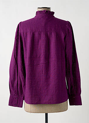 Chemisier coupe droite manches longues violet JOLIE JOLIE PAR PETITE MENDIGOTE femme