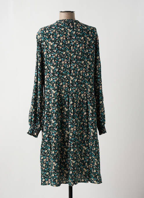 Robe mi-longue imprimé fleurs manches longues bleu OUI femme
