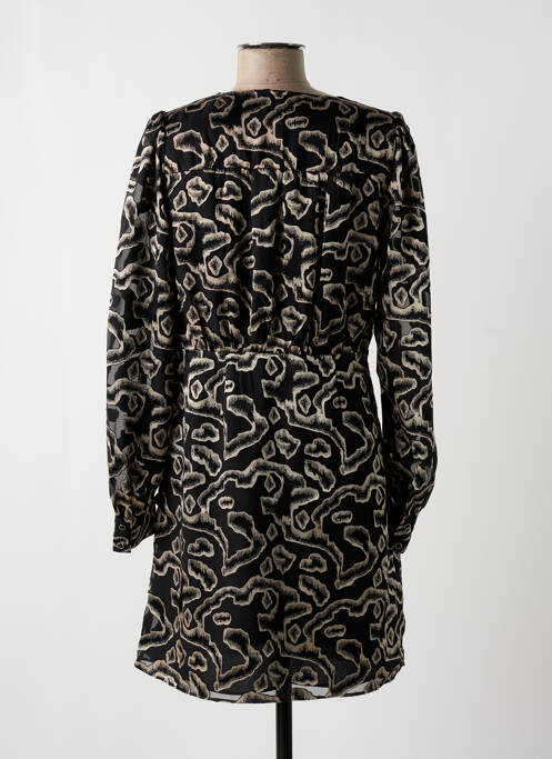 Robe courte coupe évasée manches longues noir BERENICE femme