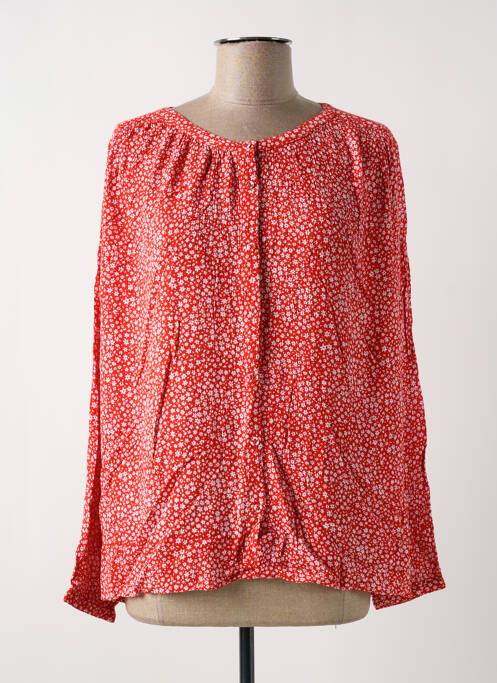 Chemisier imprimé fleurs manches longues rouge EMILE ET IDA femme