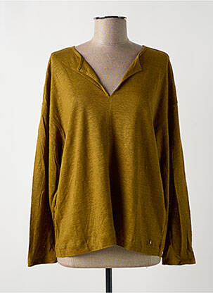 Top col v manches longues vert DES PETITS HAUTS femme