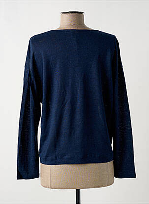 Top col v manches longues bleu DES PETITS HAUTS femme