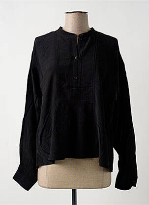 Blouse col rond manches longues noir SAMSOE & SAMSOE femme