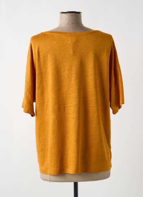 T-shirt col v manches courtes jaune DES PETITS HAUTS femme