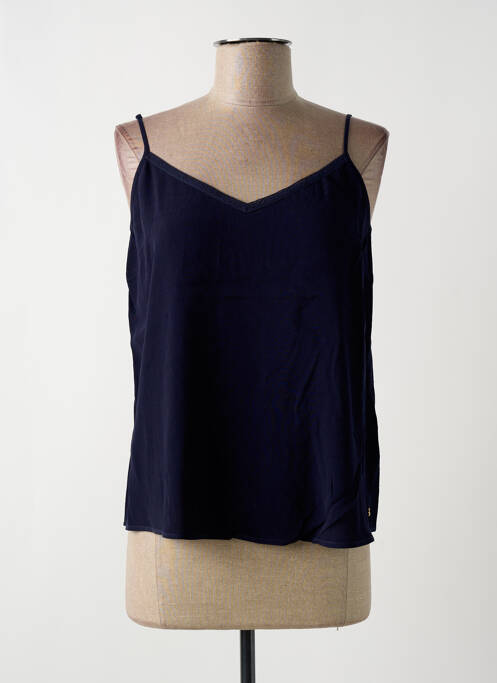 Top col v fines bretelles bleu DES PETITS HAUTS femme