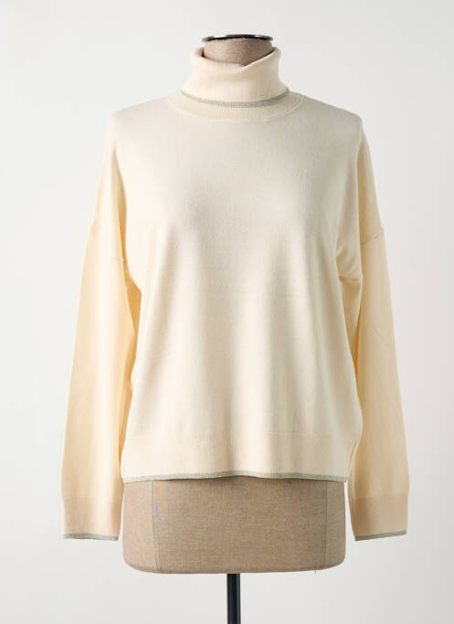 Pull col roulé beige LIU  JO pour femme