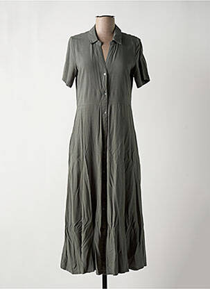 Robe longue manches courtes manches courtes vert ESPRIT DE LA MER femme