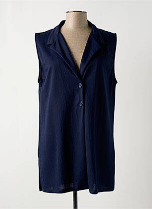 Gilet sans manche fermeture boutonnée sur le devant bleu WNT COLLECTION femme
