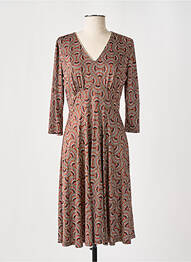 Robe mi-longue manches 3/4 manches 3/4 orange JULIE GUERLANDE femme