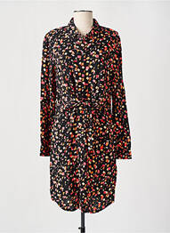 Robe mi-longue coupe fluide manches longues noir CONCEPT K femme
