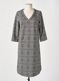 Robe mi-longue manches 3/4 manches 3/4 gris C'EST BEAU LA VIE femme