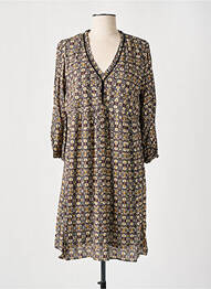 Robe courte manches 3/4 manches 3/4 marron C'EST BEAU LA VIE femme