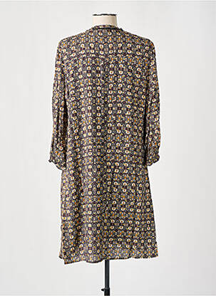 Robe courte manches 3/4 manches 3/4 marron C'EST BEAU LA VIE femme