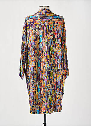 Robe mi-longue coupe fluide manches longues violet LE PETIT BAIGNEUR femme