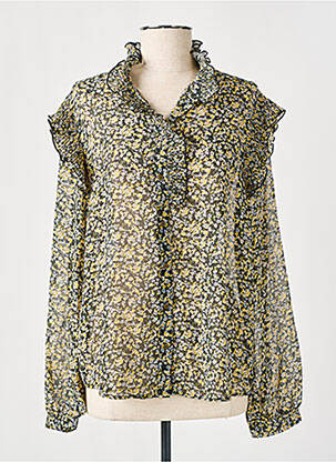 Chemisier imprimé fleurs manches longues jaune GARCIA femme
