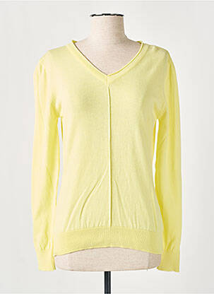 Pull col v manches longues jaune FELINO femme