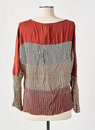 Blouse tissage popeline manches longues marron PAZ TORRAS femme