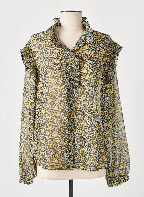 Chemisier imprimé fleurs manches longues jaune GARCIA femme