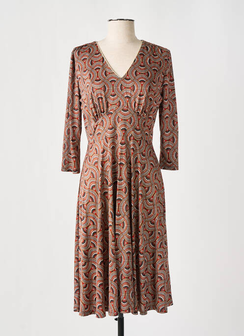 Robe mi-longue orange JULIE GUERLANDE pour femme