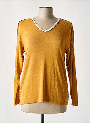 Pull col v manches longues jaune PAZ TORRAS femme