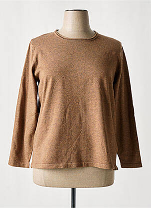 Pull col rond manches longues beige MICHA femme