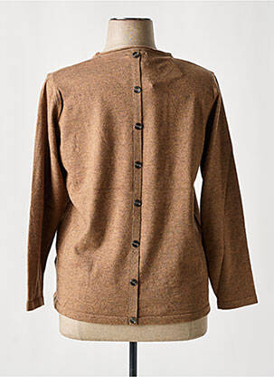 Pull col rond manches longues beige MICHA femme